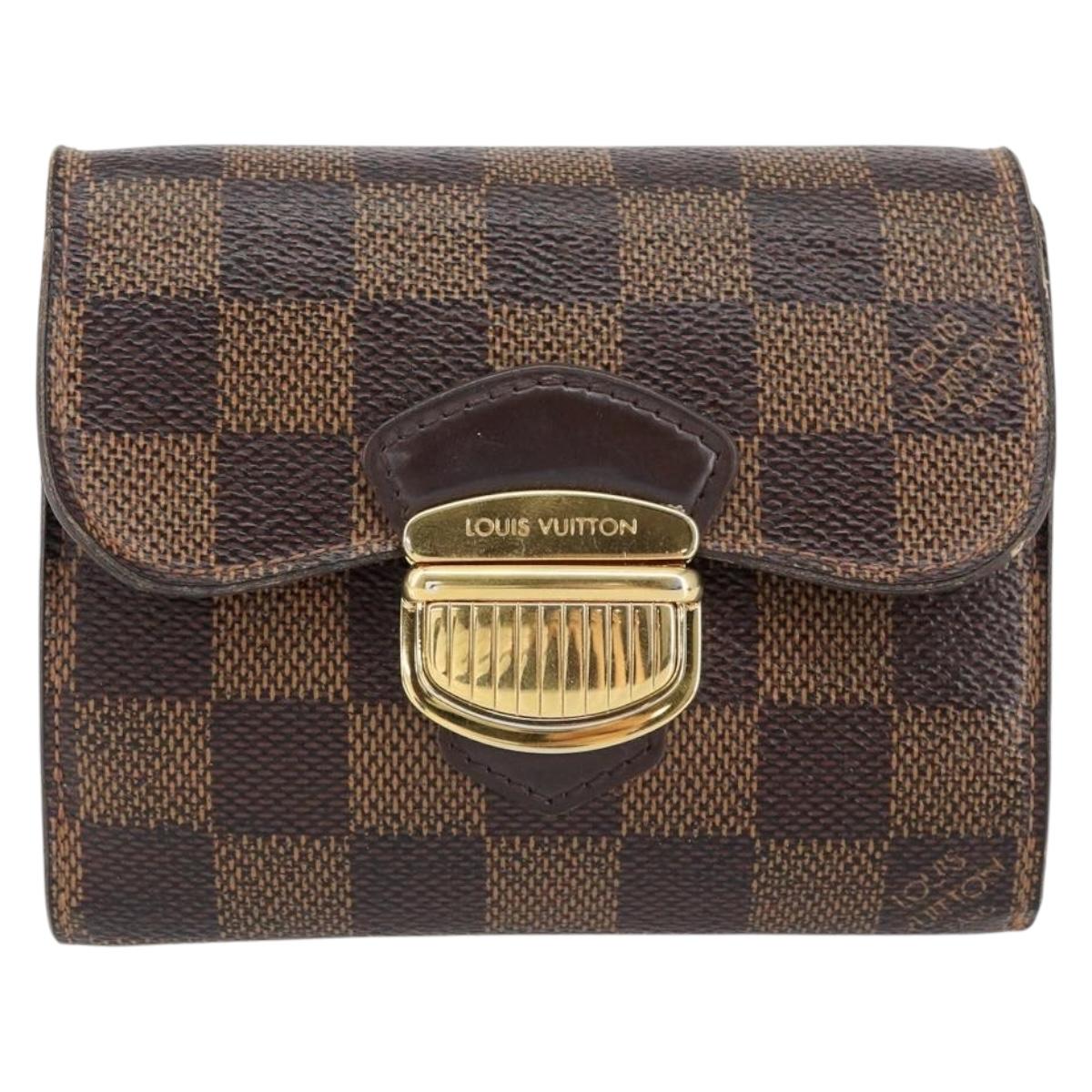 LOUIS VUITTON Damier Ebene Portefeuille Joy Bifold Wallet N60034 LV Auth bs31248