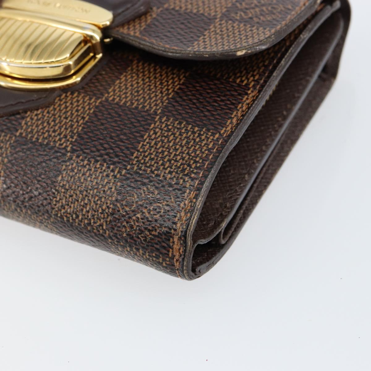 LOUIS VUITTON Damier Ebene Portefeuille Joy Bifold Wallet N60034 LV Auth bs31248