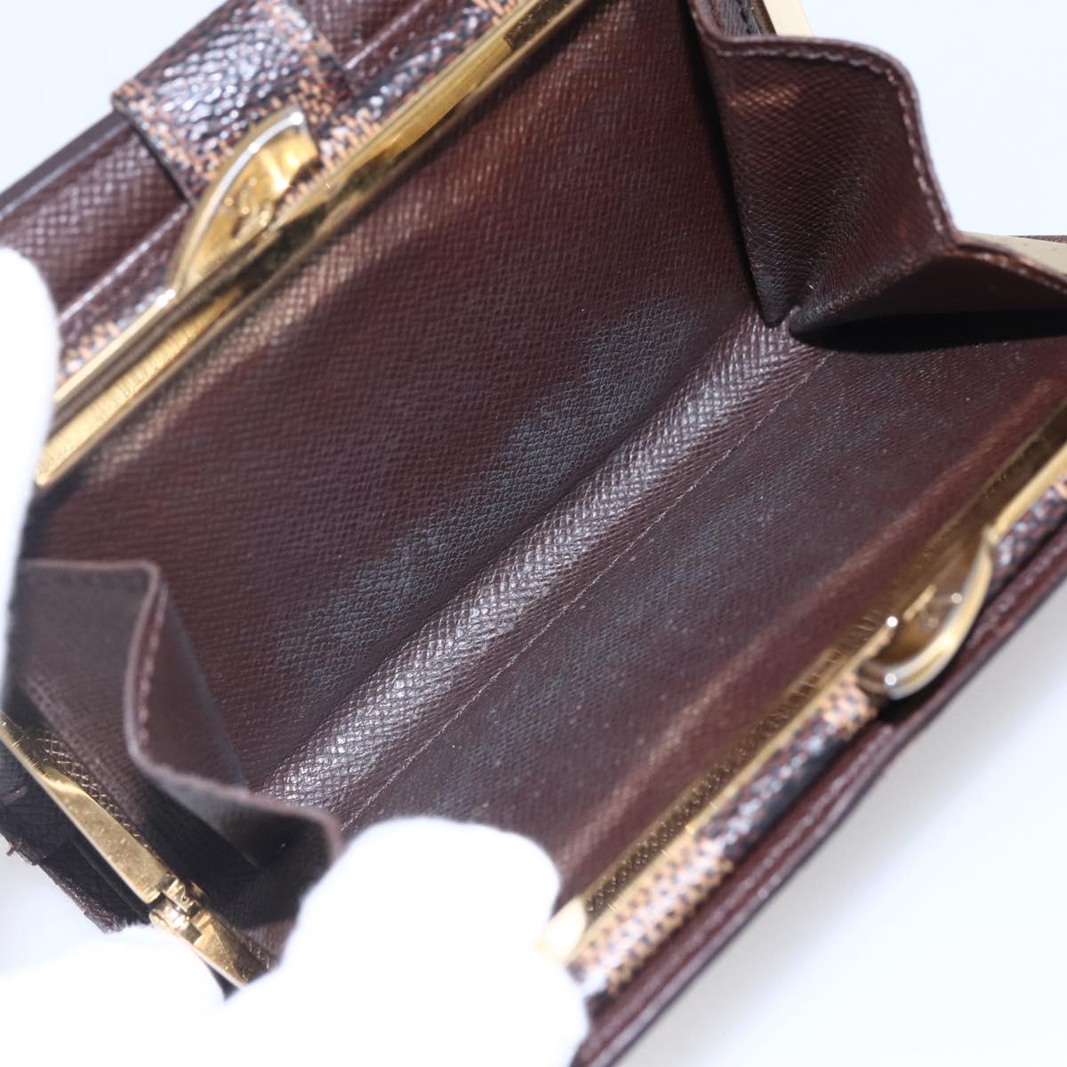 LOUIS VUITTON Damier Ebene Portefeuille Viennois Wallet N61674 LV Auth bs31250