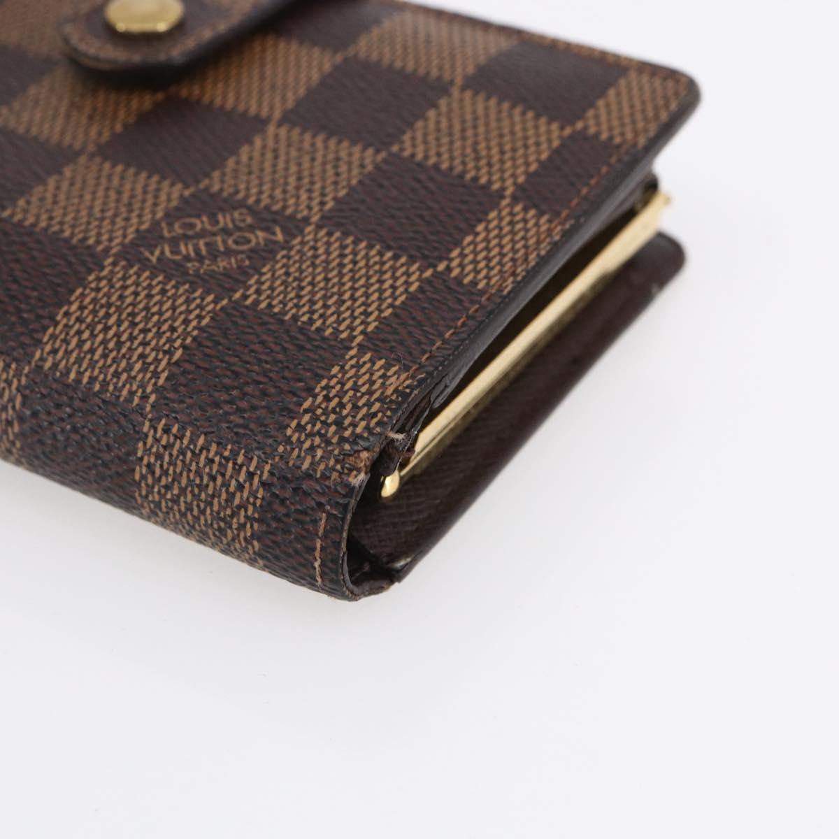 LOUIS VUITTON Damier Ebene Portefeuille Viennois Wallet N61674 LV Auth bs31250