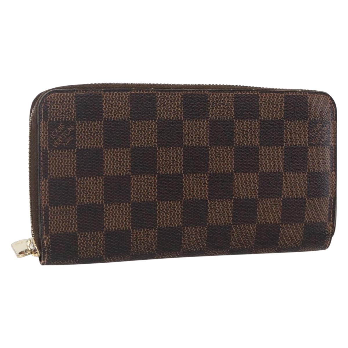 LOUIS VUITTON Damier Ebene Zippy Wallet Long Wallet N41661 LV Auth bs31251