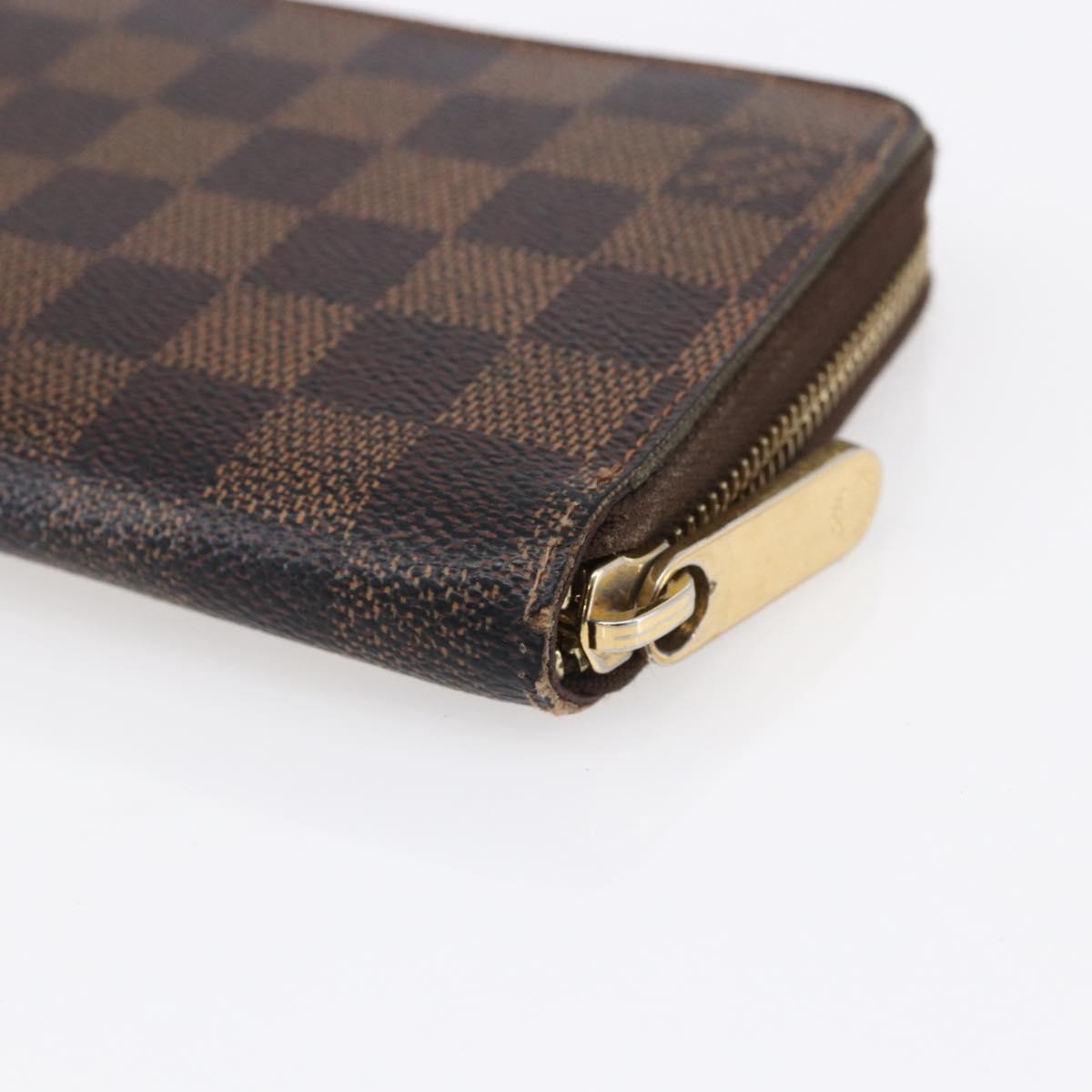LOUIS VUITTON Damier Ebene Zippy Wallet Long Wallet N41661 LV Auth bs31251