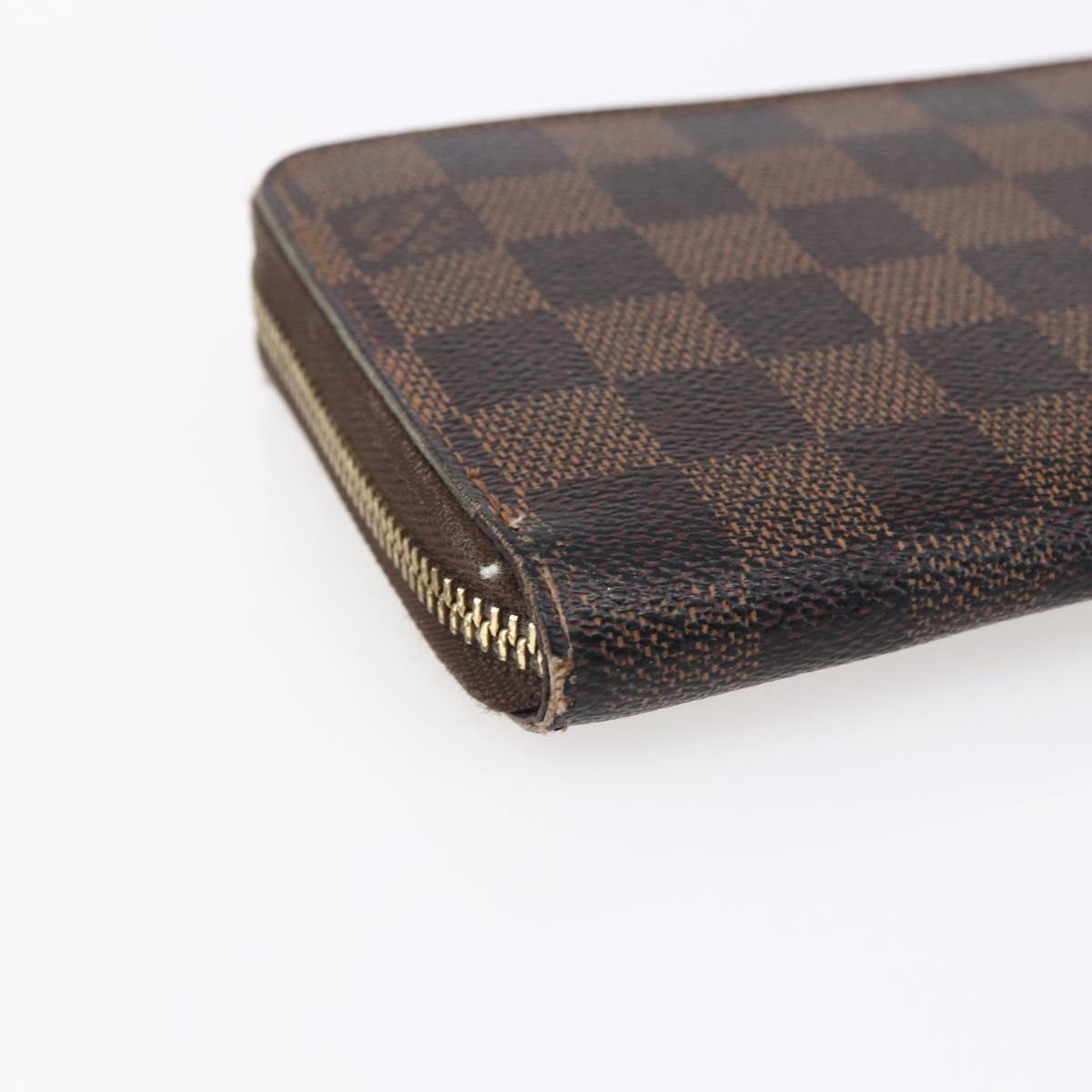 LOUIS VUITTON Damier Ebene Zippy Wallet Long Wallet N41661 LV Auth bs31251