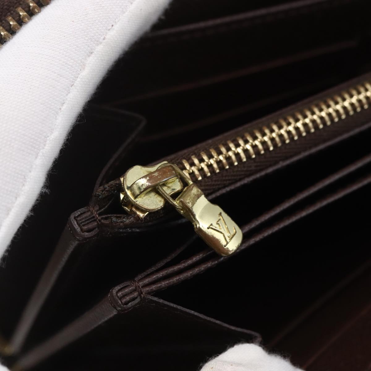 LOUIS VUITTON Damier Ebene Zippy Wallet Long Wallet N41661 LV Auth bs31251