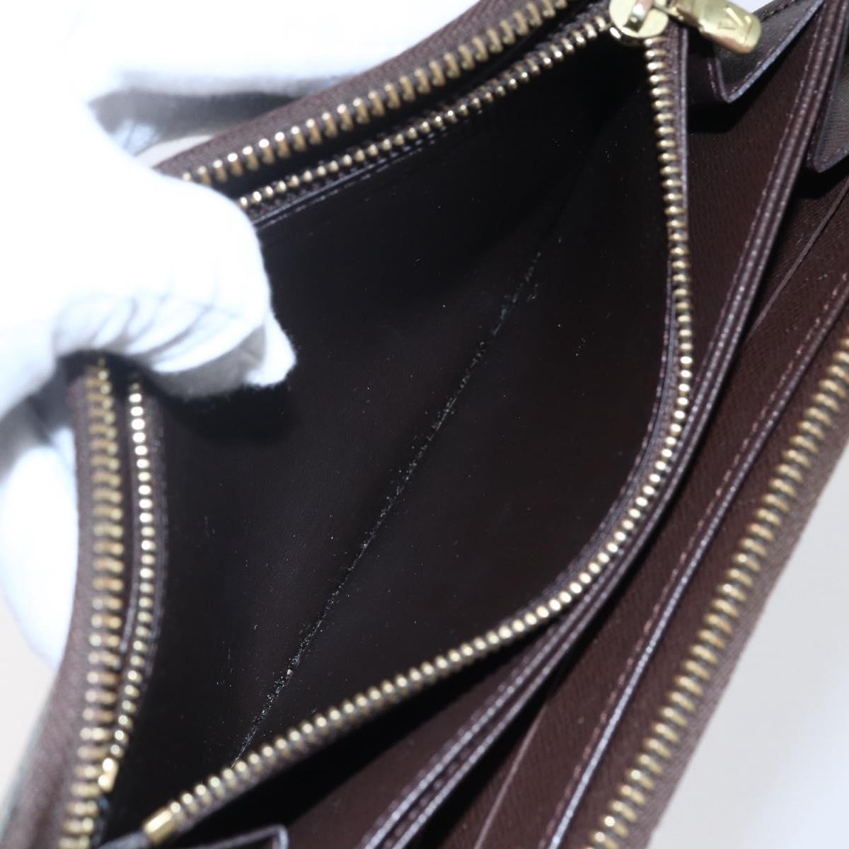 LOUIS VUITTON Damier Ebene Zippy Wallet Long Wallet N41661 LV Auth bs31251