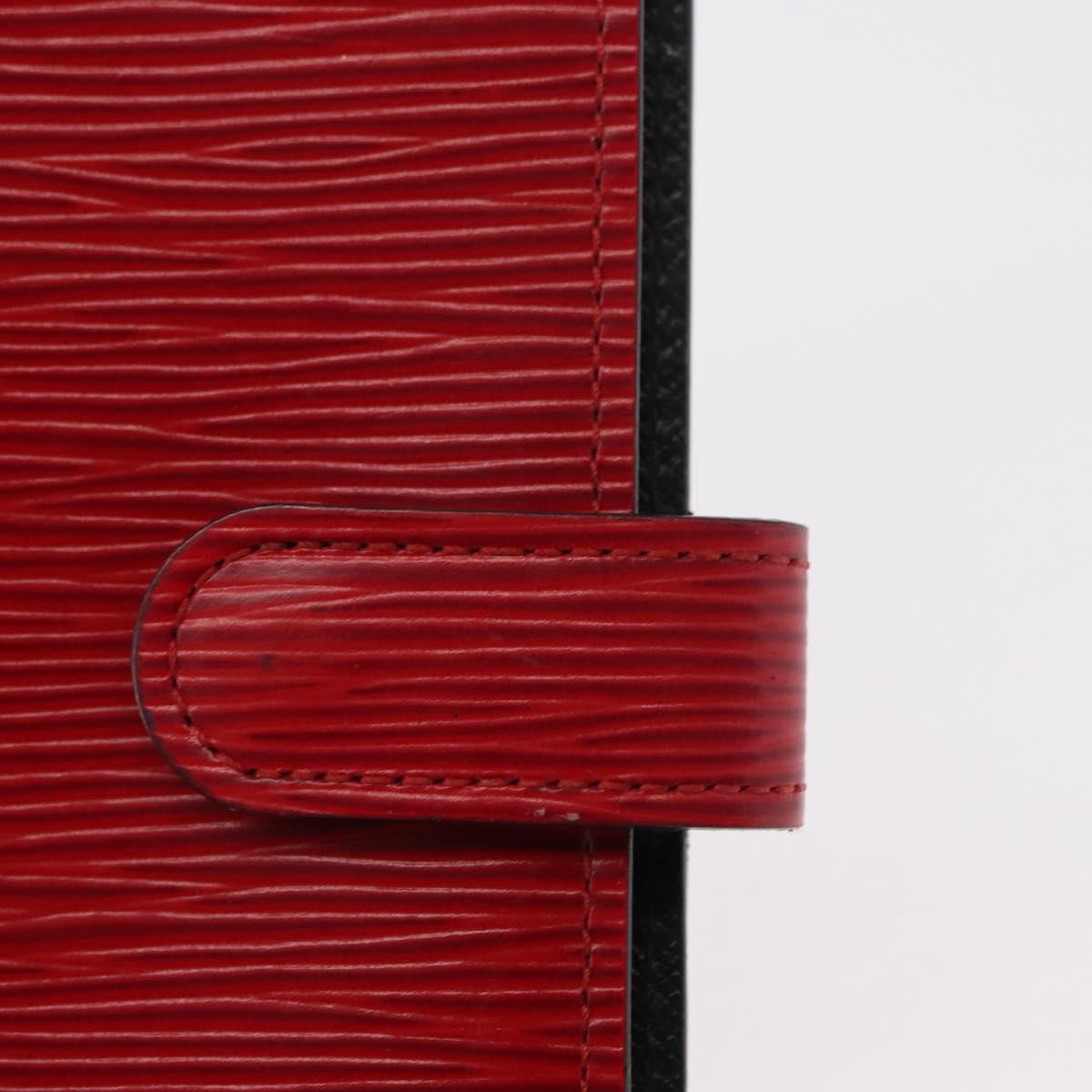 LOUIS VUITTON Taiga Agenda PM Day Planner Cover Red Akajou R2004E Auth bs31254