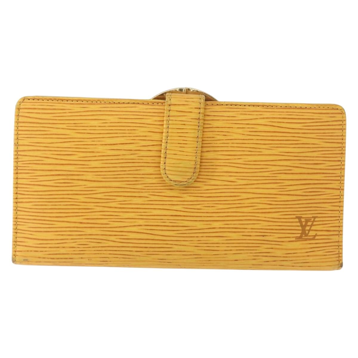 LOUIS VUITTON Epi Continental Viennois Long Wallet Yellow M63259 LV Auth bs31255