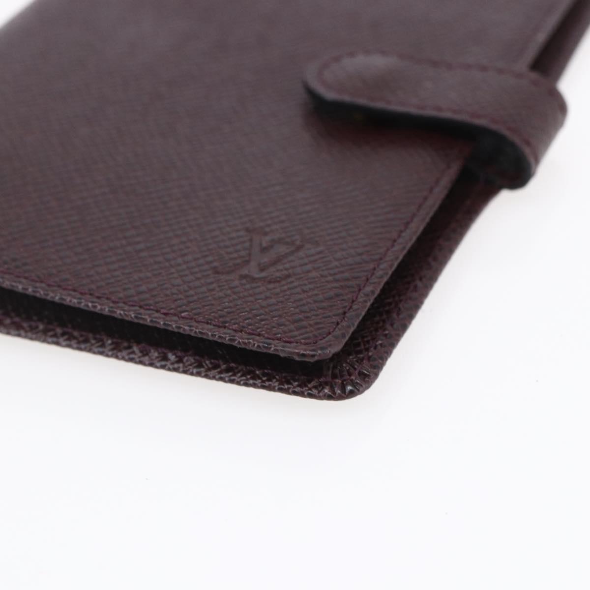 LOUIS VUITTON Taiga Leather Agenda MM Planner Cover Acajou R20416 Auth bs31257