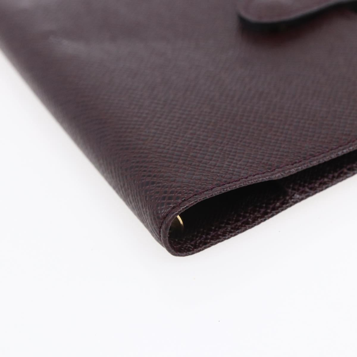 LOUIS VUITTON Taiga Agenda PM Day Planner Cover Acajou R20416 LV Auth bs31257