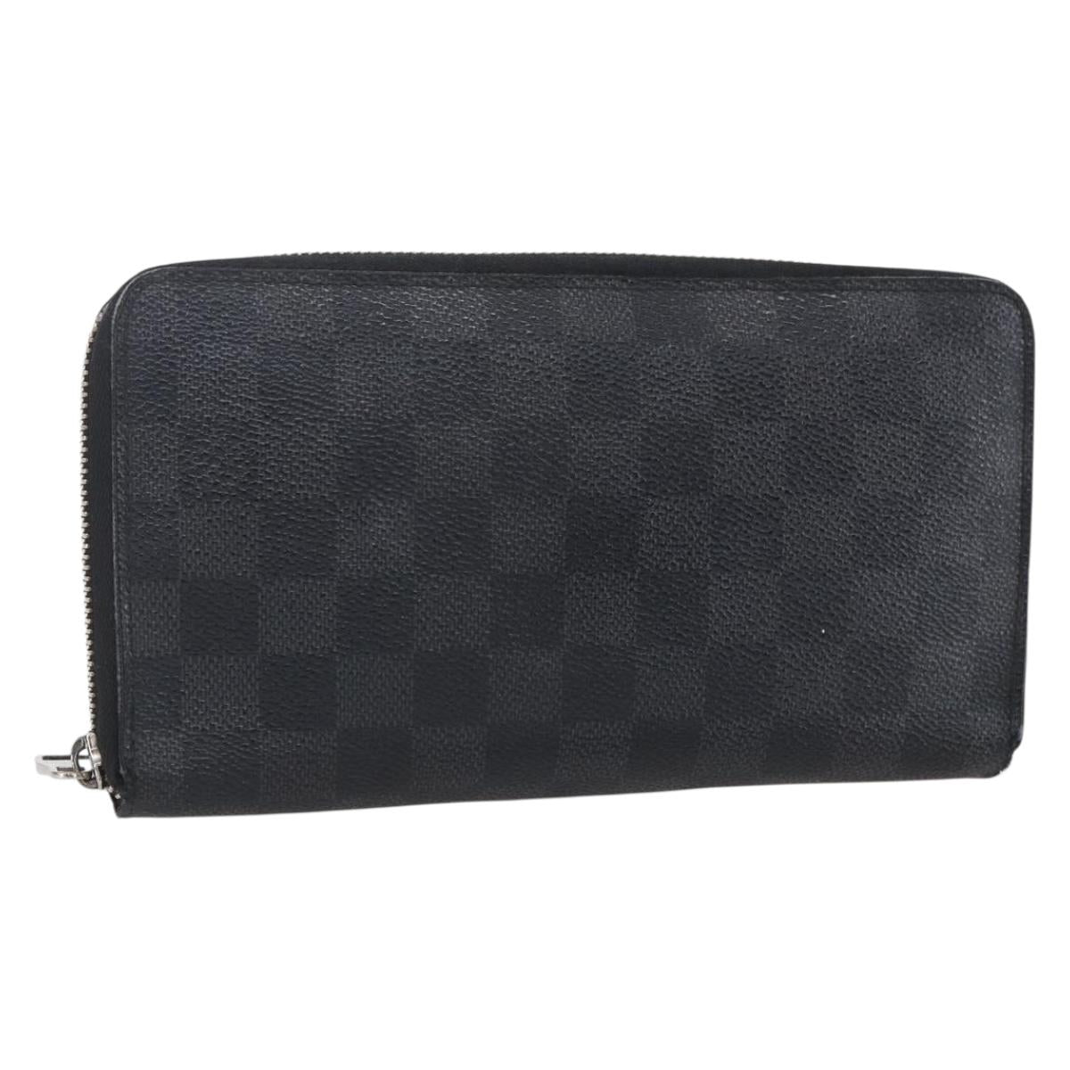 LOUIS VUITTON Damier Graphite Zippy Organizer Long Wallet N63077 LV Auth bs31258