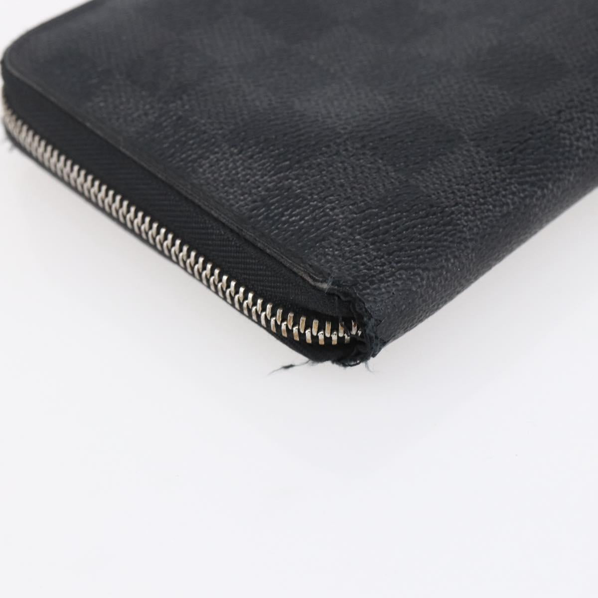 LOUIS VUITTON Damier Graphite Zippy Organizer Long Wallet N63077 LV Auth bs31258