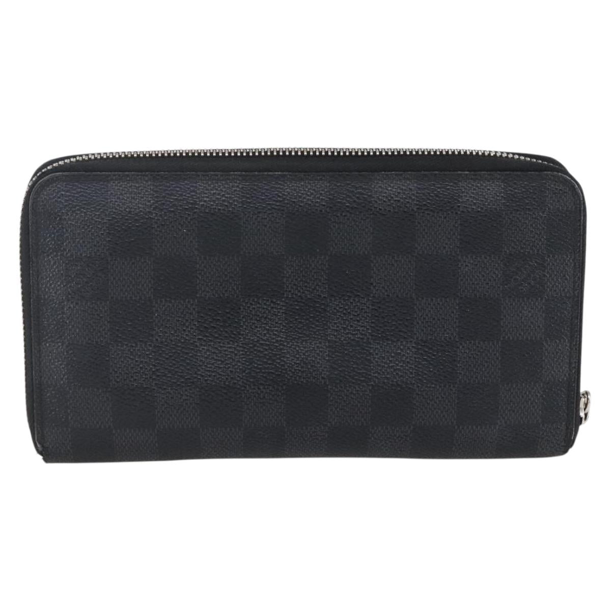 LOUIS VUITTON Damier Graphite Zippy Organizer Long Wallet N63077 LV Auth bs31258