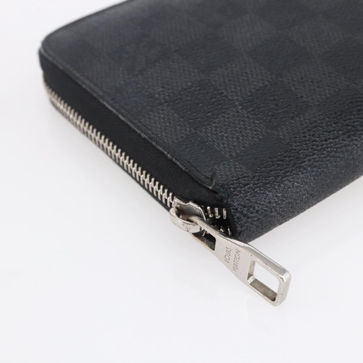 LOUIS VUITTON Damier Graphite Zippy Organizer Long Wallet N63077 LV Auth bs31258