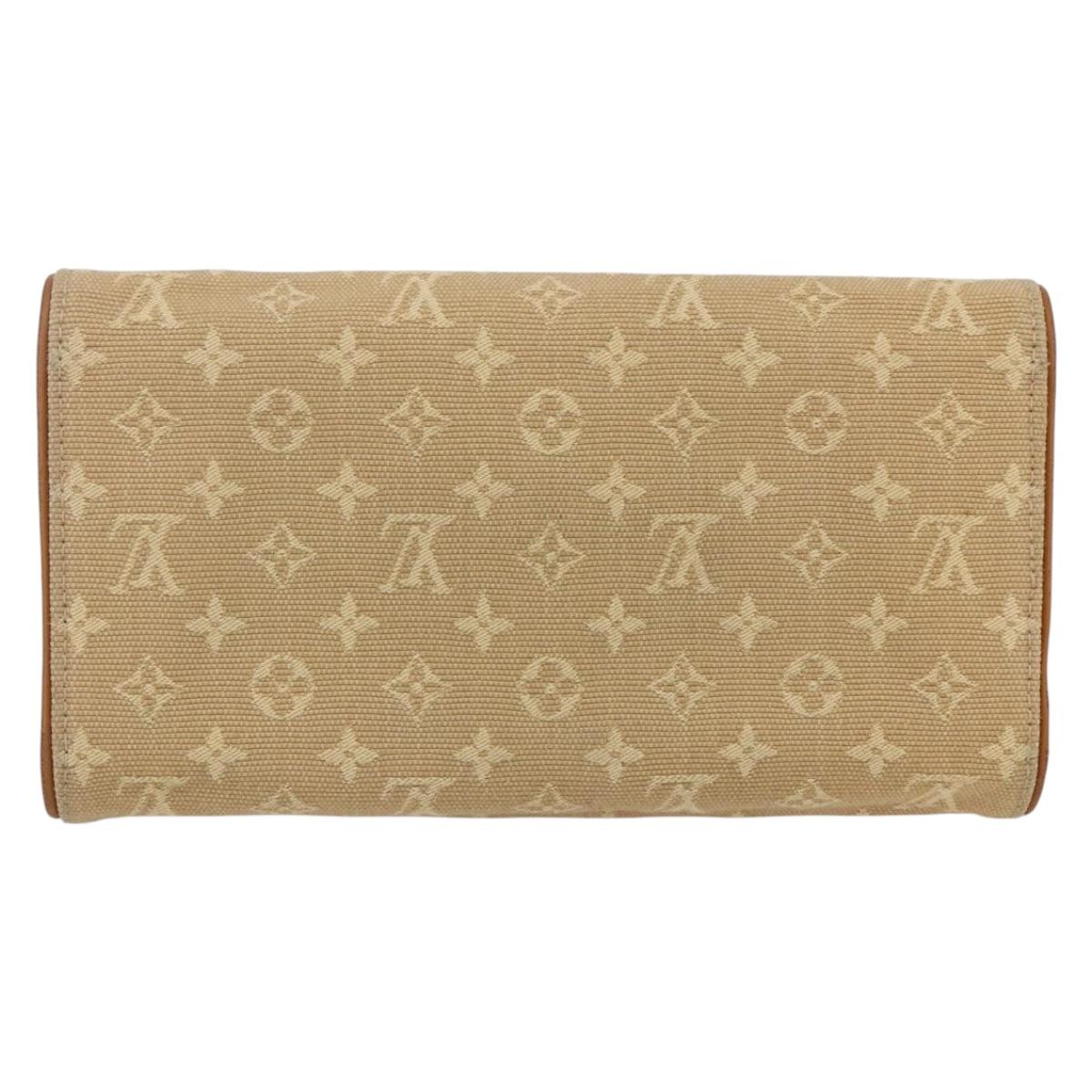 LOUIS VUITTON Monogram Mini Lin Porte Tresor Wallet Beige M92444 LV Auth bs31259