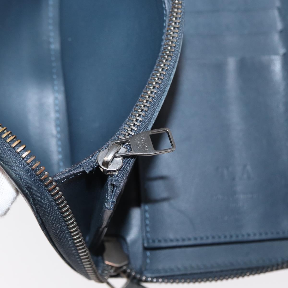 LOUIS VUITTON Damier Infini Zippy Wallet Vertical Black N63549 LV Auth bs31260