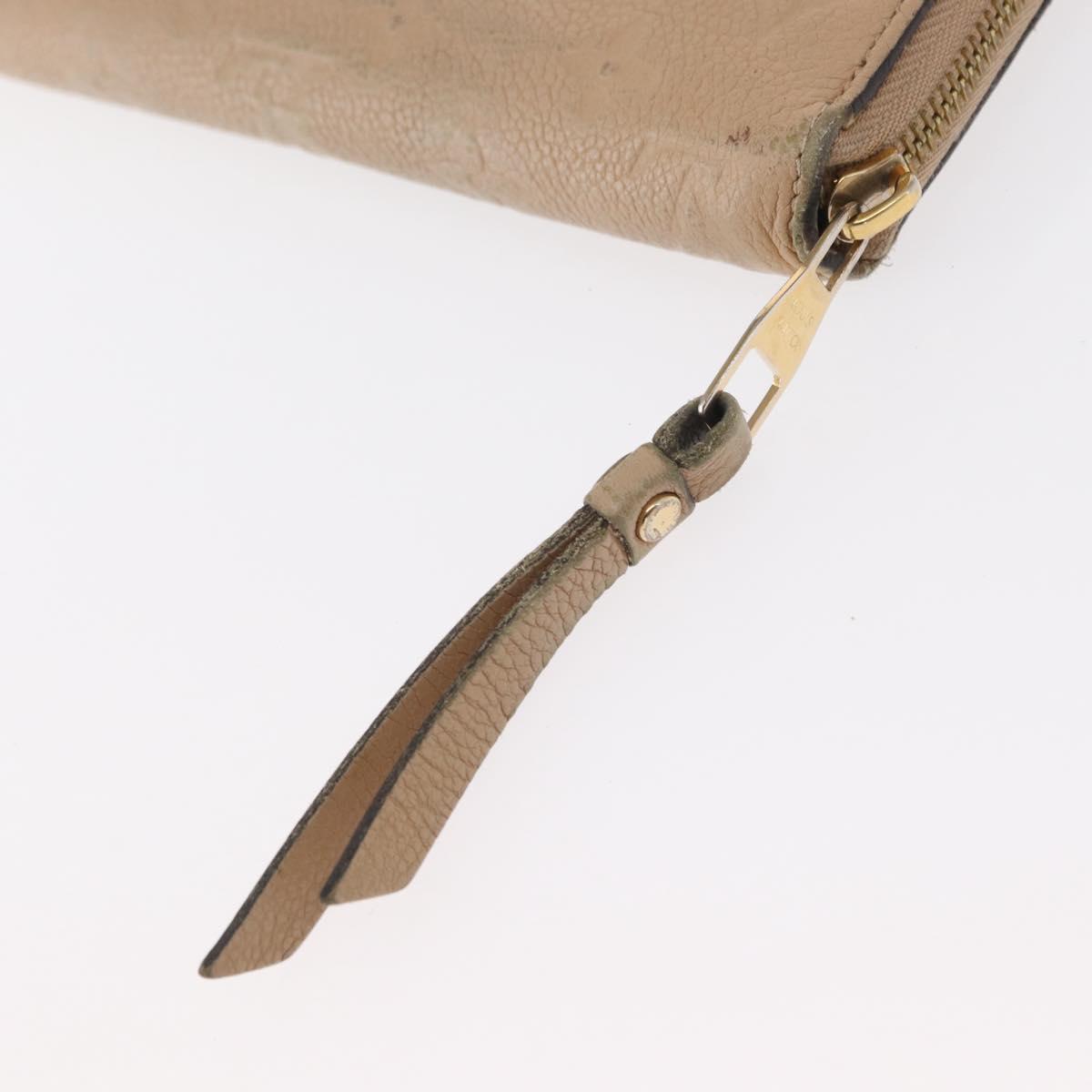LOUIS VUITTON Monogram Empreinte Zippy Wallet Wallet Beige M61866 Auth bs31261