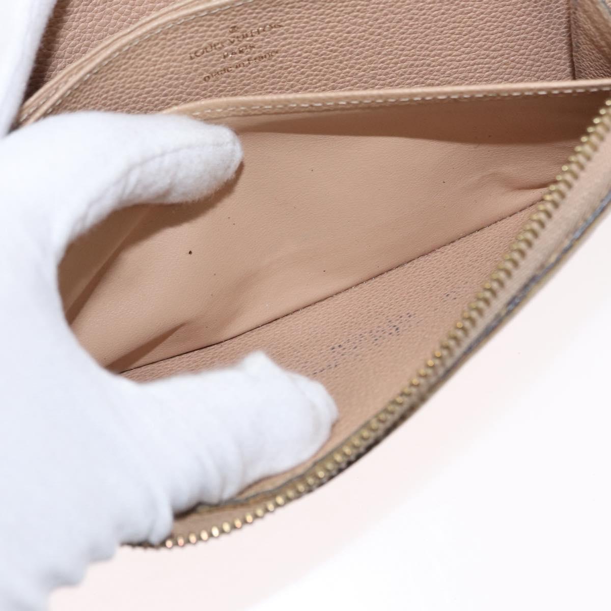 LOUIS VUITTON Monogram Empreinte Zippy Wallet Wallet Beige M61866 Auth bs31261