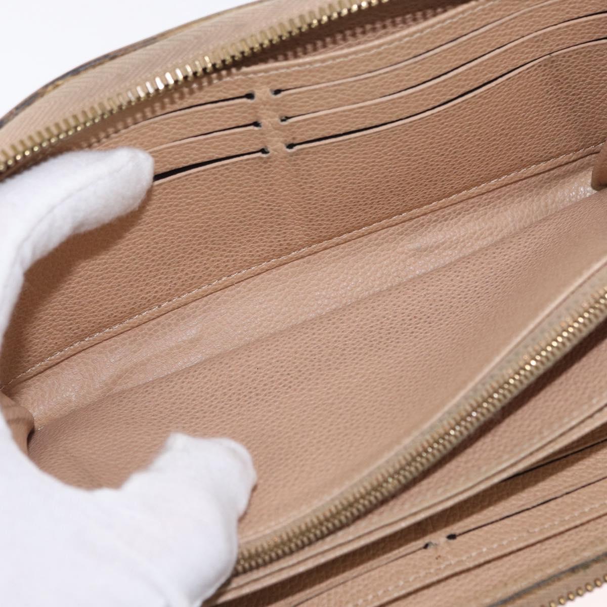 LOUIS VUITTON Monogram Empreinte Zippy Wallet Wallet Beige M61866 Auth bs31261