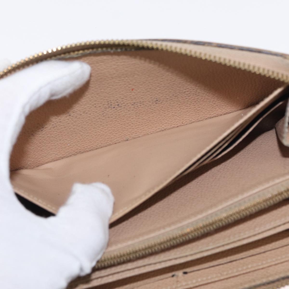 LOUIS VUITTON Monogram Empreinte Zippy Wallet Wallet Beige M61866 Auth bs31261