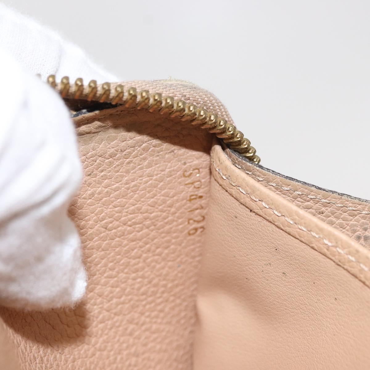 LOUIS VUITTON Monogram Empreinte Zippy Wallet Wallet Beige M61866 Auth bs31261