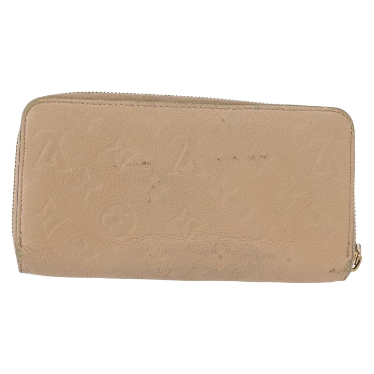 LOUIS VUITTON Monogram Empreinte Zippy Wallet Wallet Beige M61866 Auth bs31261