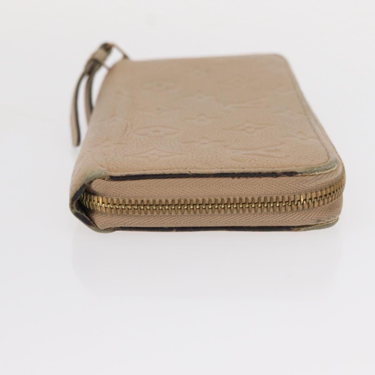 LOUIS VUITTON Monogram Empreinte Zippy Wallet Wallet Beige M61866 Auth bs31261