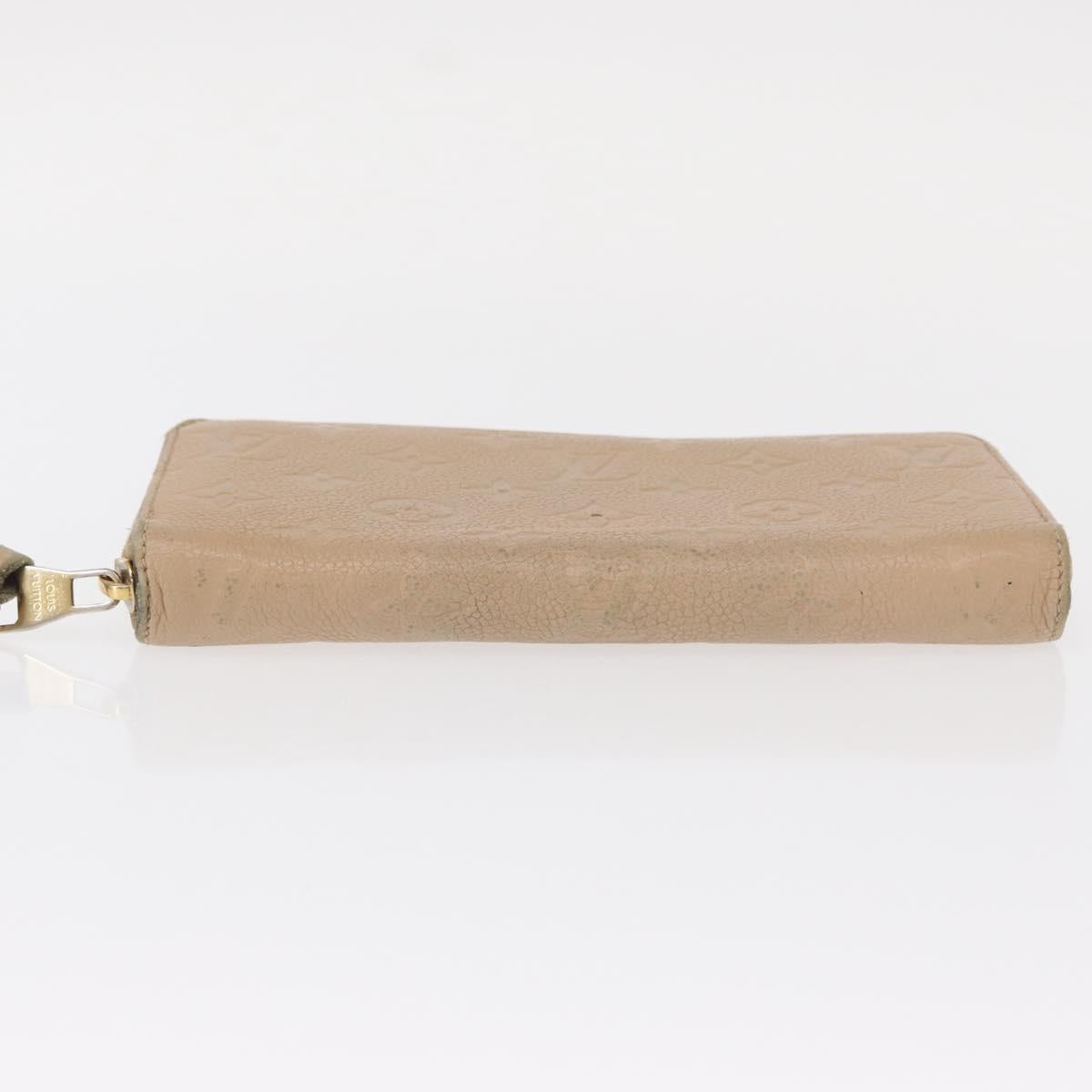 LOUIS VUITTON Monogram Empreinte Zippy Wallet Wallet Beige M61866 Auth bs31261