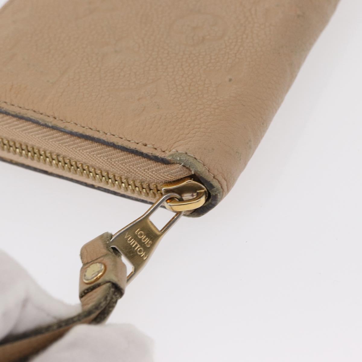 LOUIS VUITTON Monogram Empreinte Zippy Wallet Wallet Beige M61866 Auth bs31261