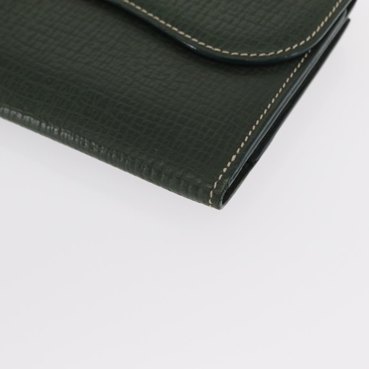LOEWE Long Wallet Leather Green Auth bs31262