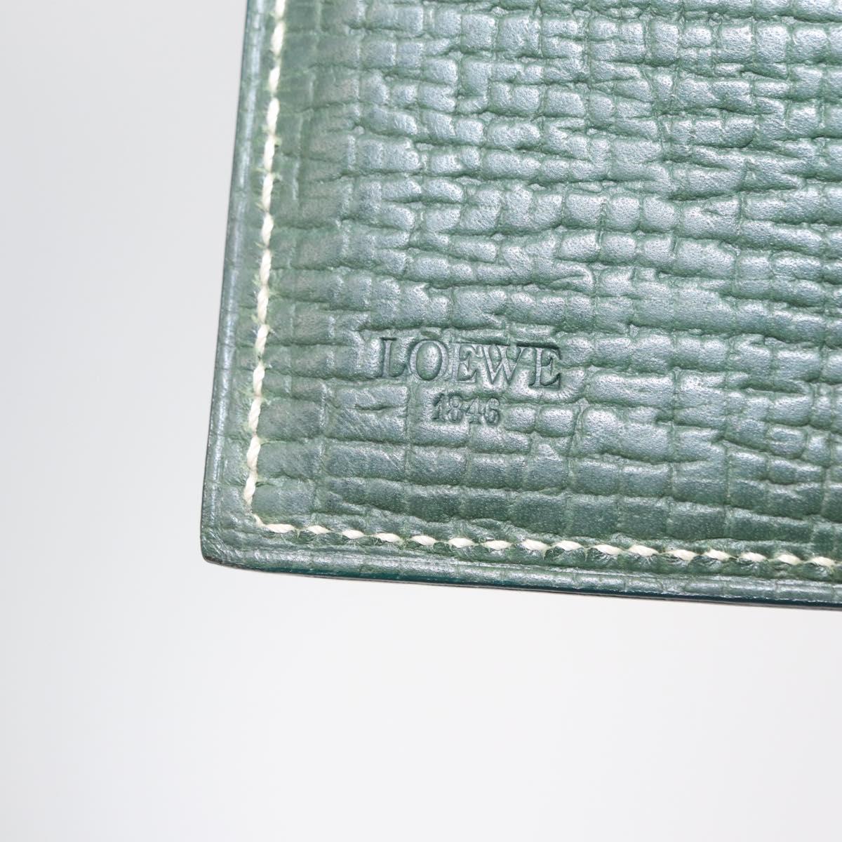 LOEWE Long Wallet Leather Green Auth bs31262
