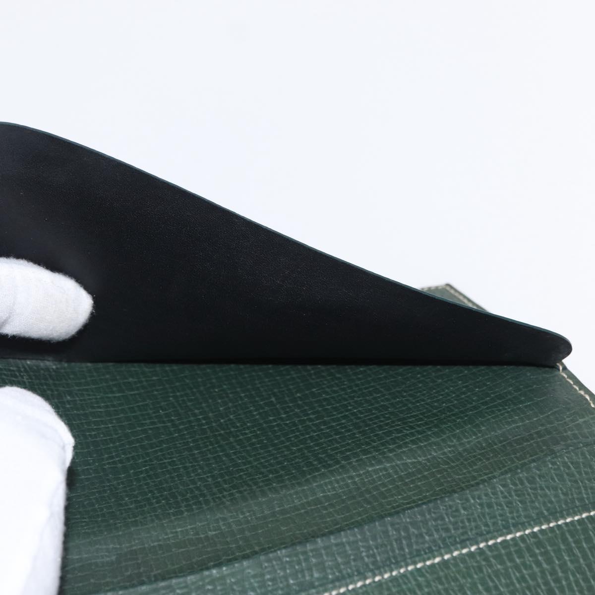 LOEWE Long Wallet Leather Green Auth bs31262