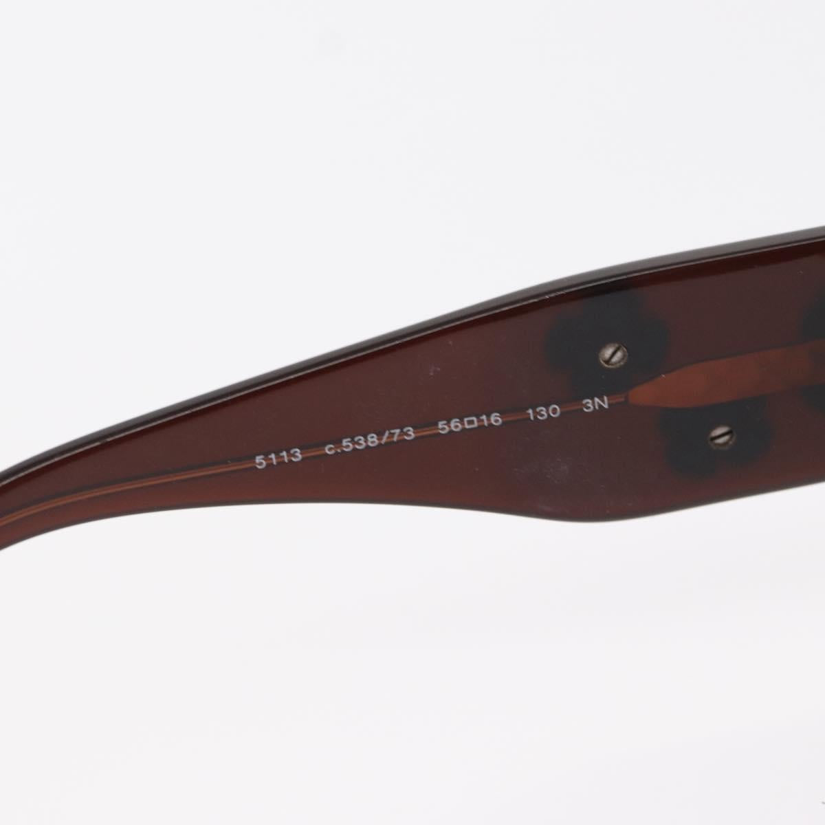 CHANEL Sunglasses plastic Brown CC Auth bs31264