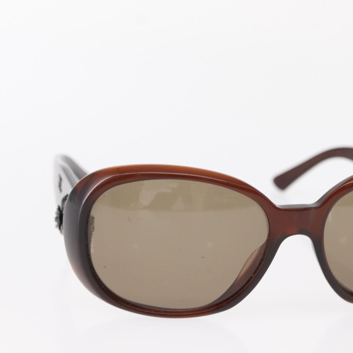 CHANEL Sunglasses plastic Brown CC Auth bs31264