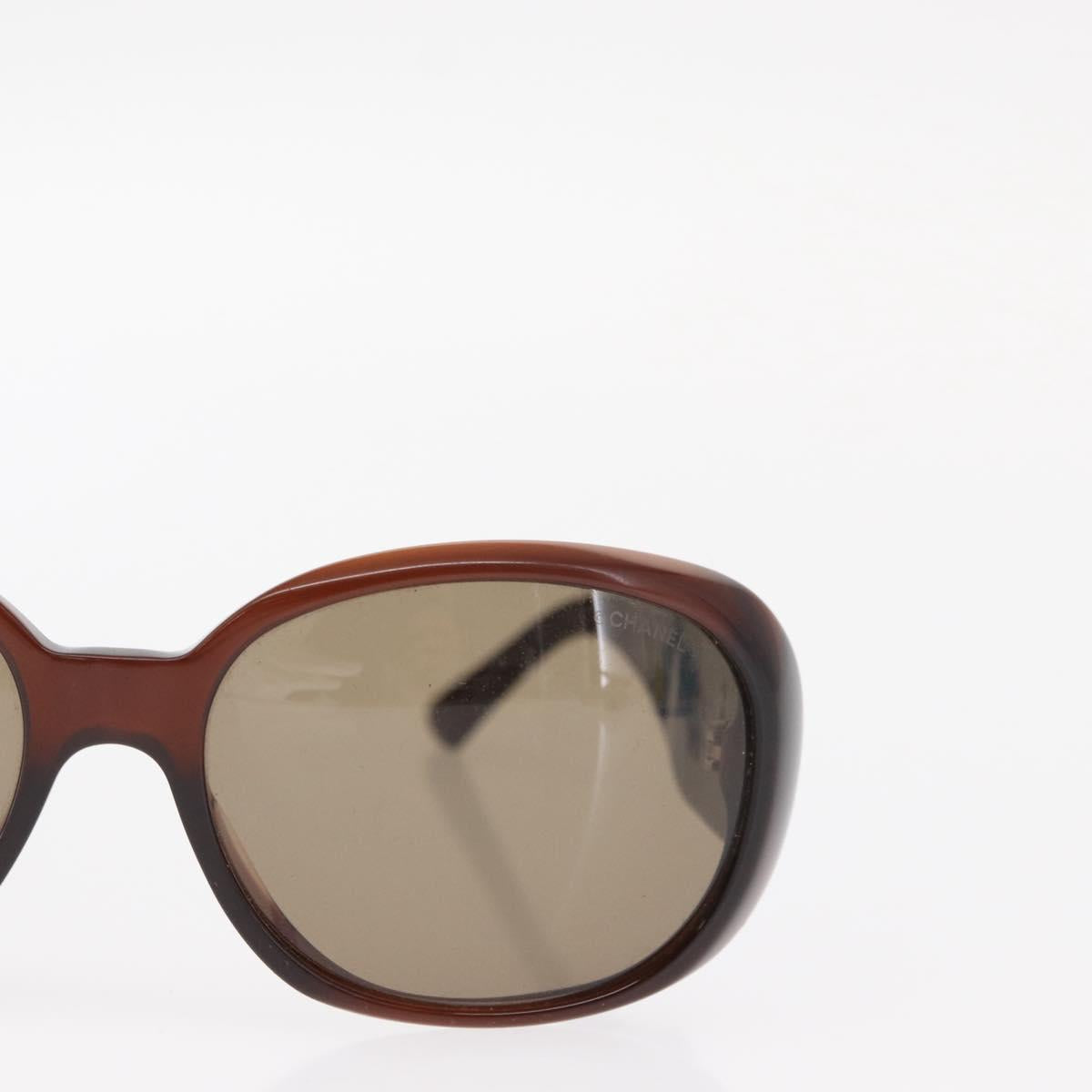 CHANEL Sunglasses plastic Brown CC Auth bs31264
