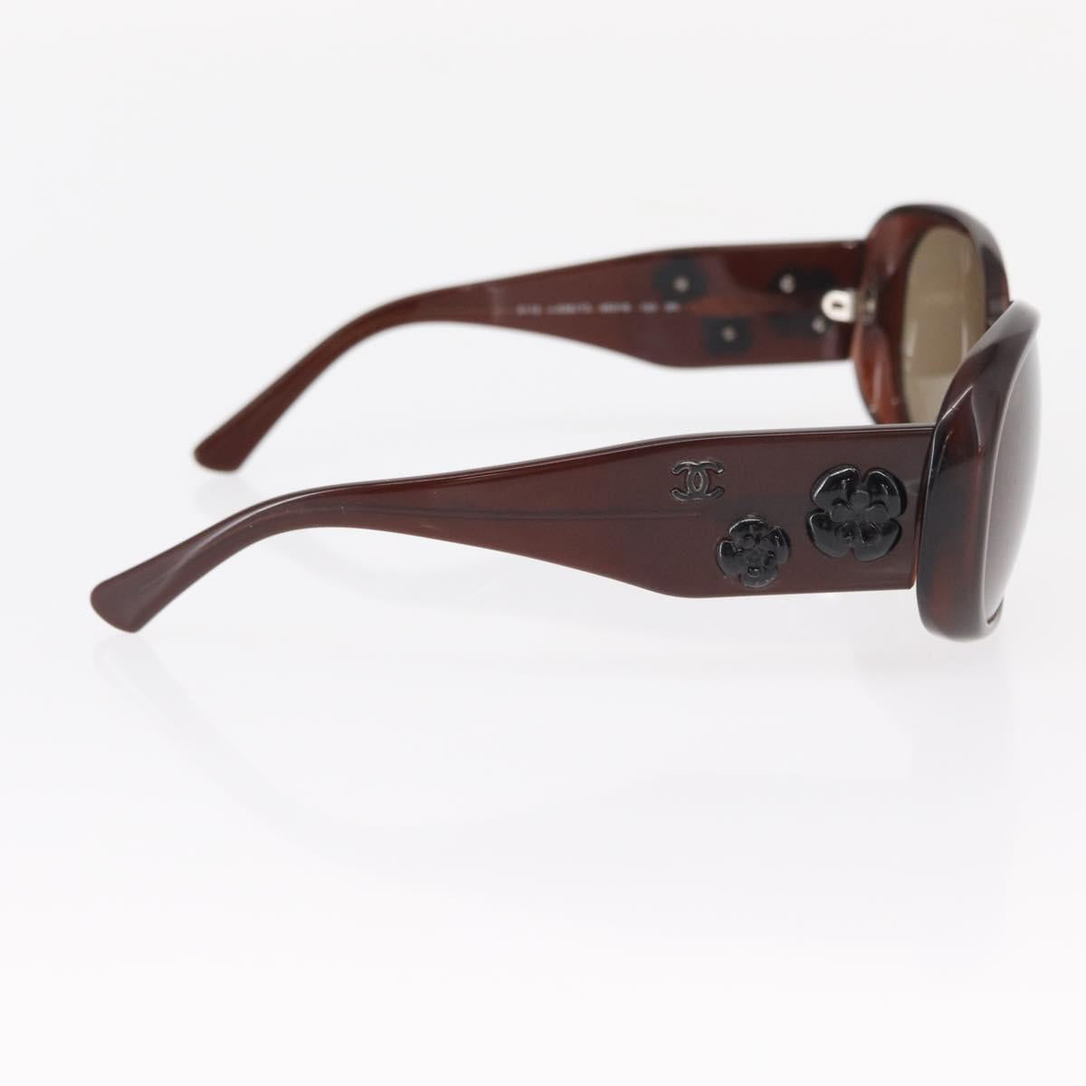 CHANEL Sunglasses plastic Brown CC Auth bs31264