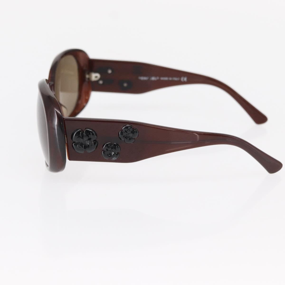 CHANEL Sunglasses plastic Brown CC Auth bs31264