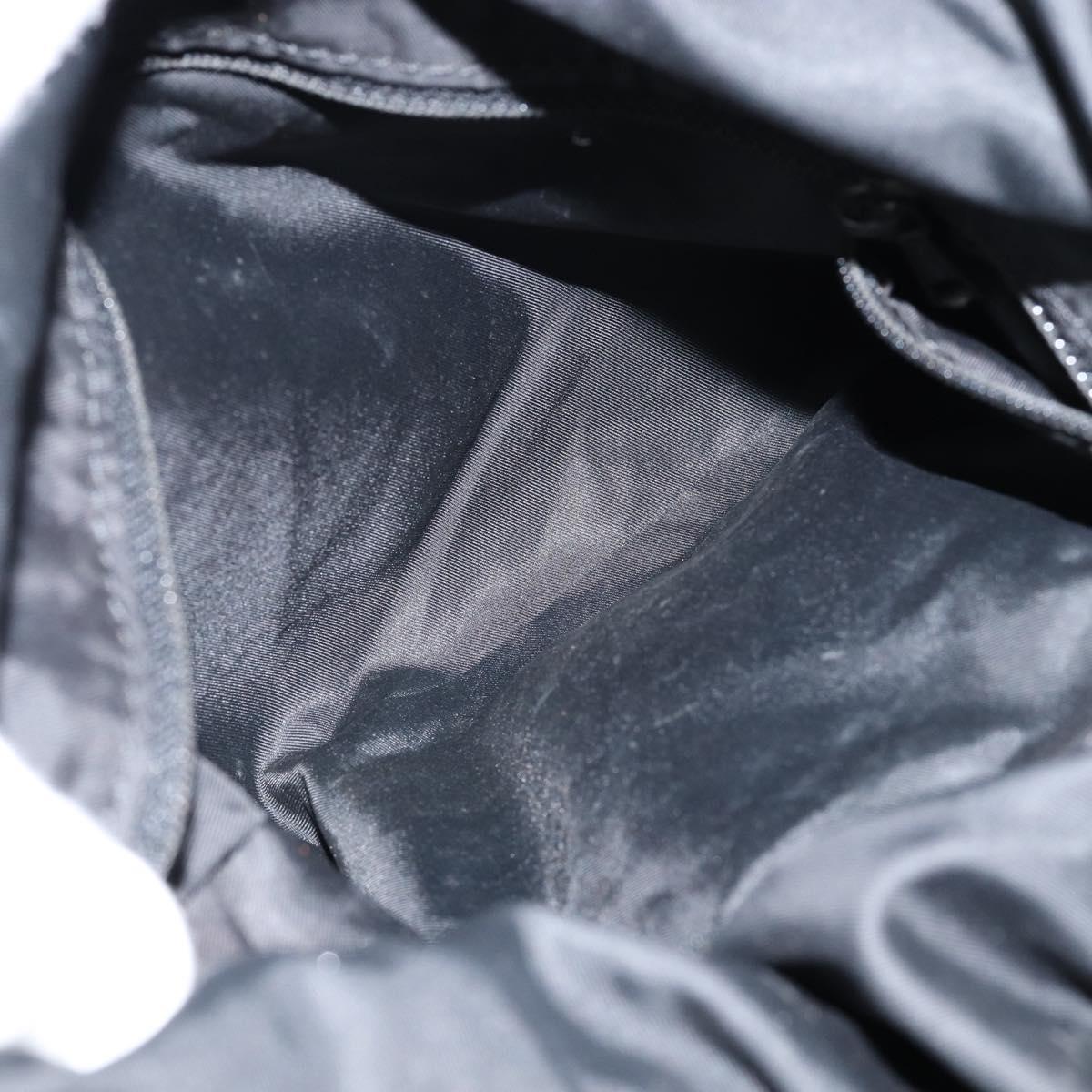 CELINE Shoulder Bag Canvas Leather Navy Gold Auth bs31271