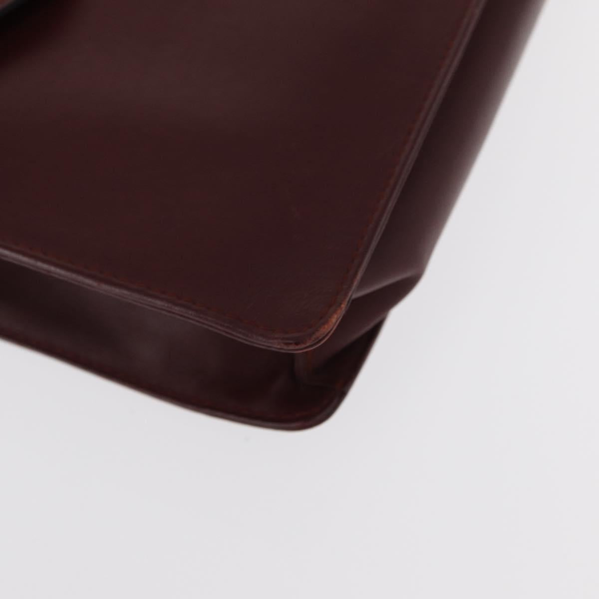 CARTIER Must Line Clutch Bag Leather 2 Set Bordeaux Auth bs31274