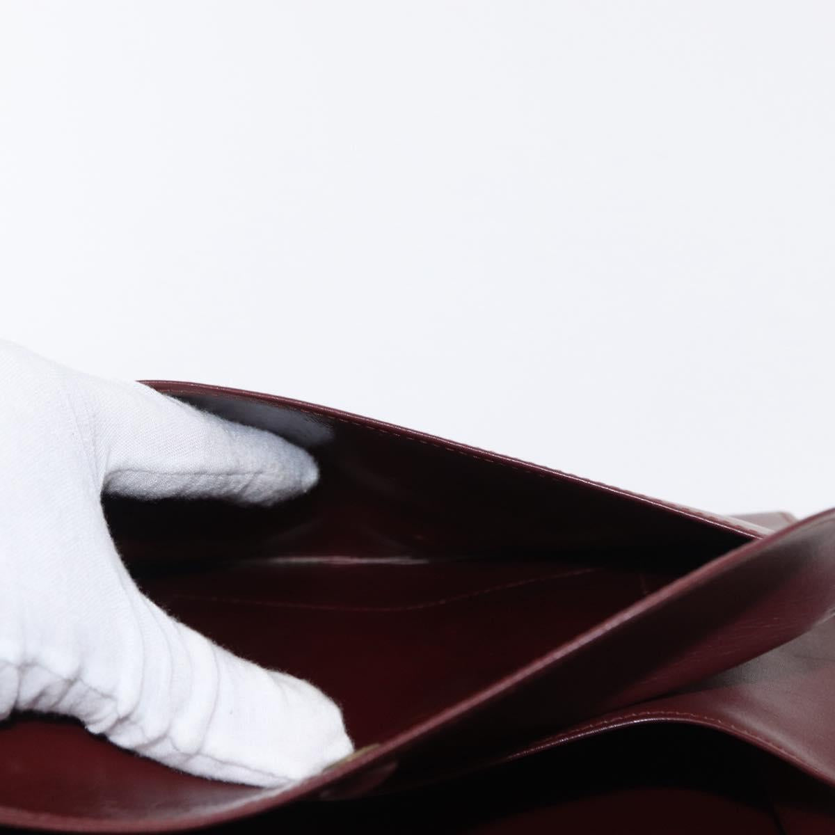 CARTIER Must Line Clutch Bag Leather 2 Set Bordeaux Auth bs31274