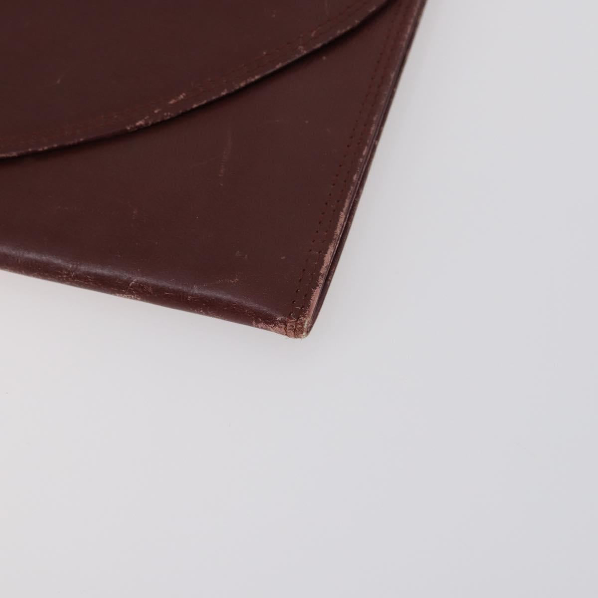 CARTIER Must Line Clutch Bag Leather 2 Set Bordeaux Auth bs31275