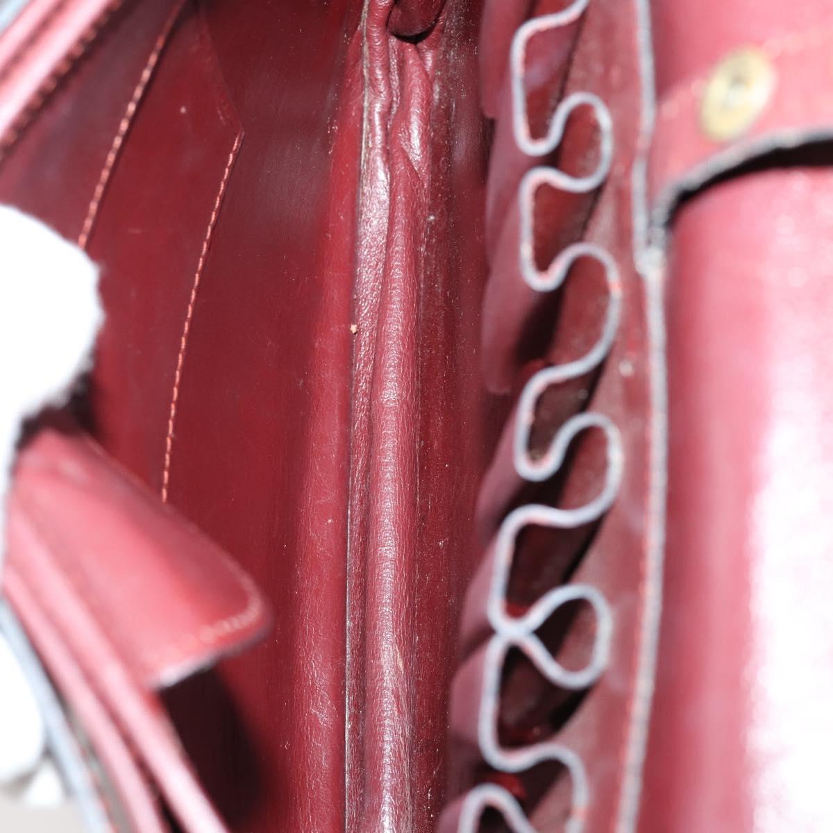 CARTIER Must Line Shoulder Bag Leather 2 Set Bordeaux Auth bs31277