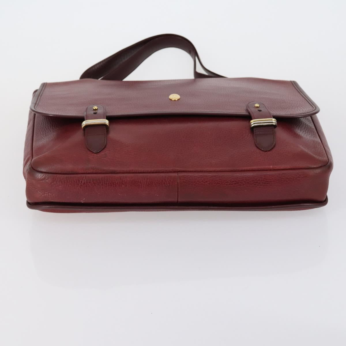 CARTIER Must Line Shoulder Bag Leather 2 Set Bordeaux Auth bs31277