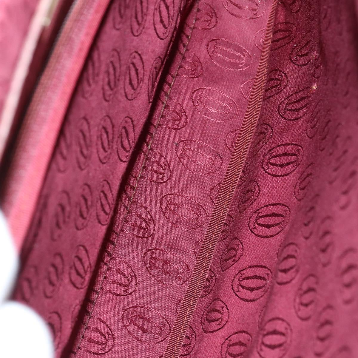 CARTIER Must Line Shoulder Bag Leather 2 Set Bordeaux Auth bs31277