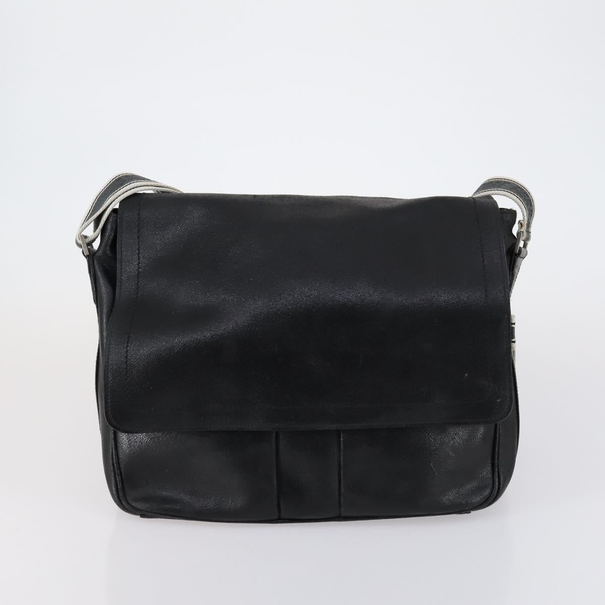 Salvatore Ferragamo Shoulder Bag Leather Canvas 2 Set Black Purple Auth bs31279