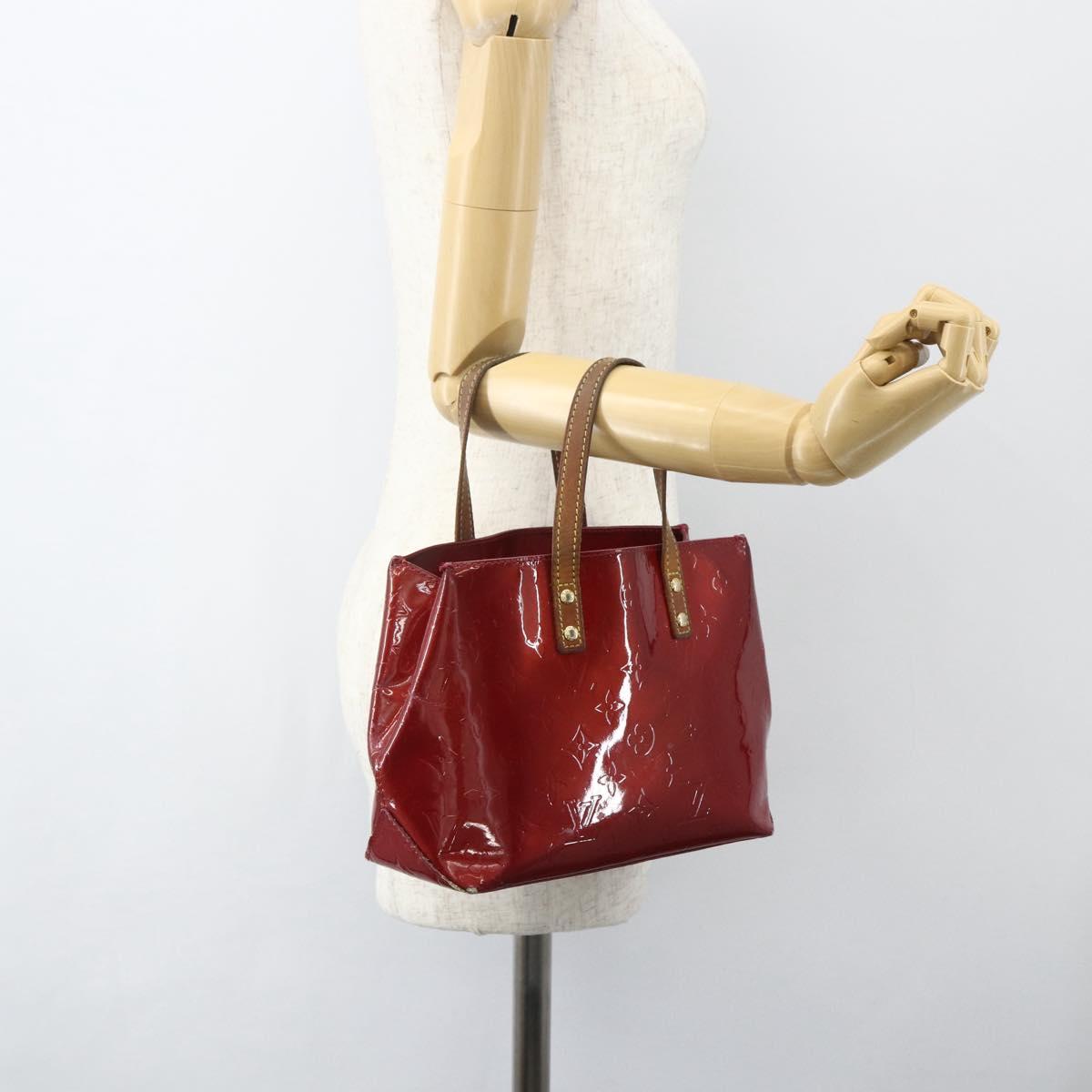 LOUIS VUITTON Monogram Vernis Reade PM Bag Pomme D'amour M91990 Auth bs31284