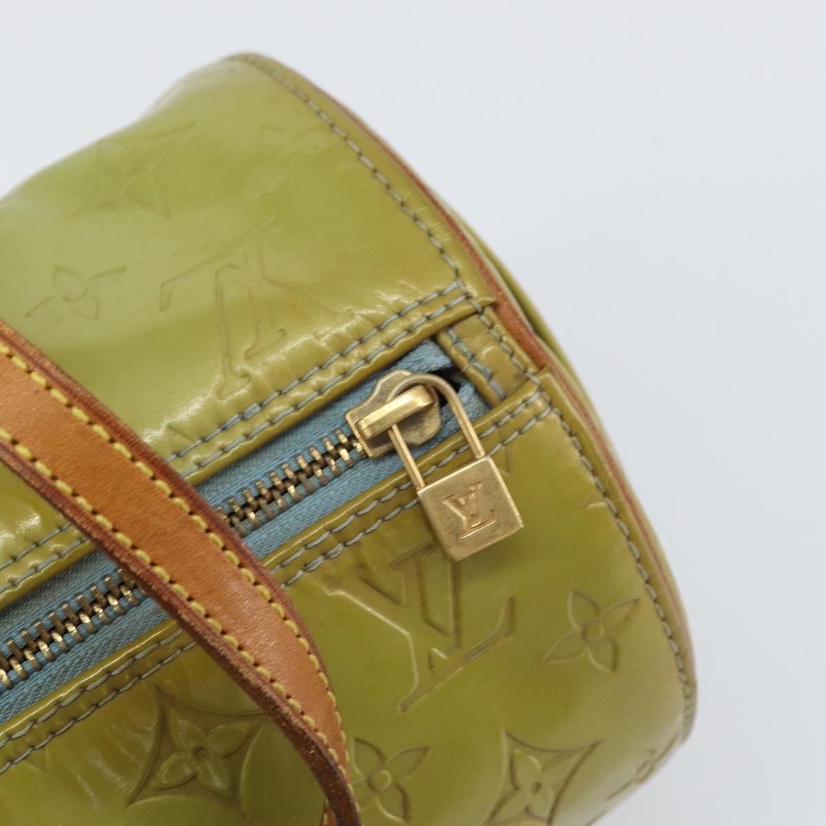 LOUIS VUITTON Monogram Vernis Bedford Hand Bag Baby Blue M91007 LV Auth bs31285