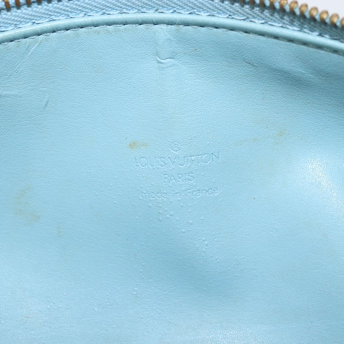 LOUIS VUITTON Monogram Vernis Bedford Hand Bag Baby Blue M91007 LV Auth bs31285