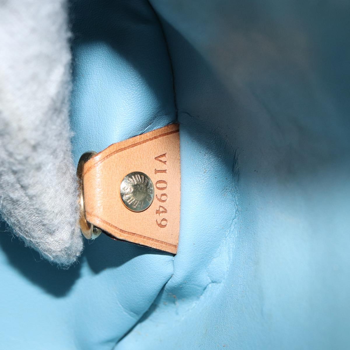 LOUIS VUITTON Monogram Vernis Bedford Hand Bag Baby Blue M91007 LV Auth bs31285