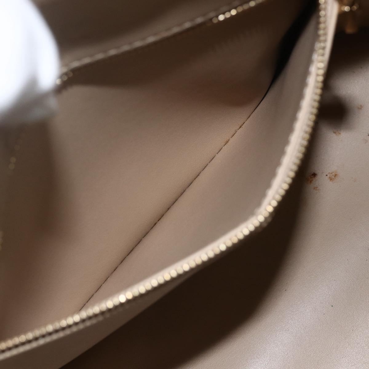 LOUIS VUITTON Monogram Vernis Houston Hand Bag Beige M91004 LV Auth bs31286