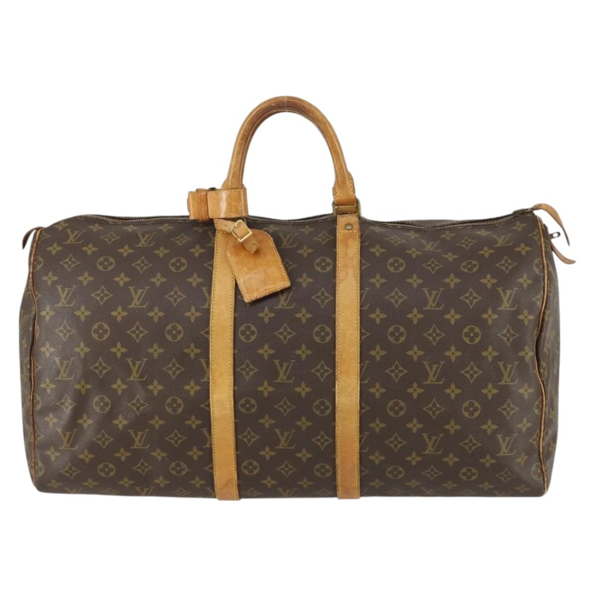 LOUIS VUITTON Monogram Keepall 55 Boston Bag M41424 LV Auth bs31301